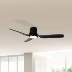 LED-takvifte Ushuaia svart DC stille Ø 134 cm CCT