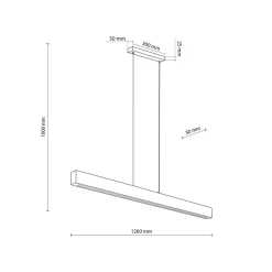 LED-trependel Teo, valnøtt, 126 cm, berøringsdimmer