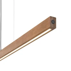 LED-trependel Teo, valnøtt, 126 cm, berøringsdimmer