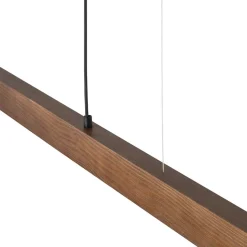 LED-trependel Teo, valnøtt, 126 cm, berøringsdimmer