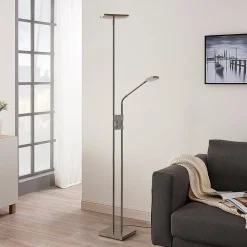 LED-uplight Jonne med lesearm, dimbar, kantet