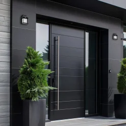 LED-utendørs vegglampe Filo, plast, svart, IP44