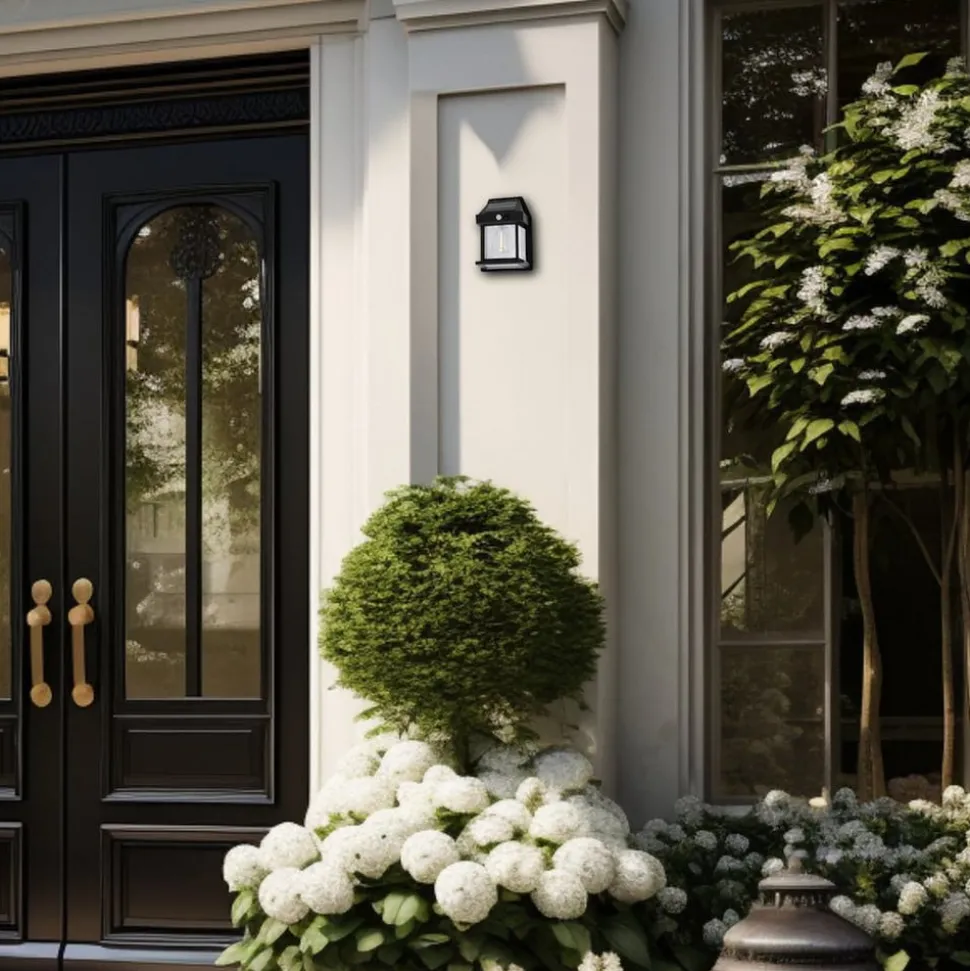 LED-utendørs vegglampe Filo, plast, svart, IP44