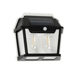 LED-utendørs vegglampe Filo Double, svart, IP44