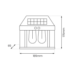 LED-utendørs vegglampe Filo Double, svart, IP44