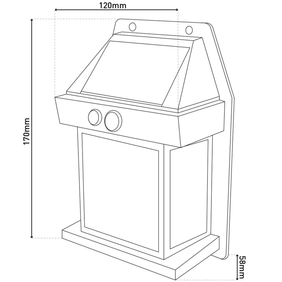 LED-utendørs vegglampe Mira, sensor, svart, sett med 2 stk. IP44