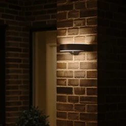 LED-utendørs vegglampe Monay Round, svart, IP44