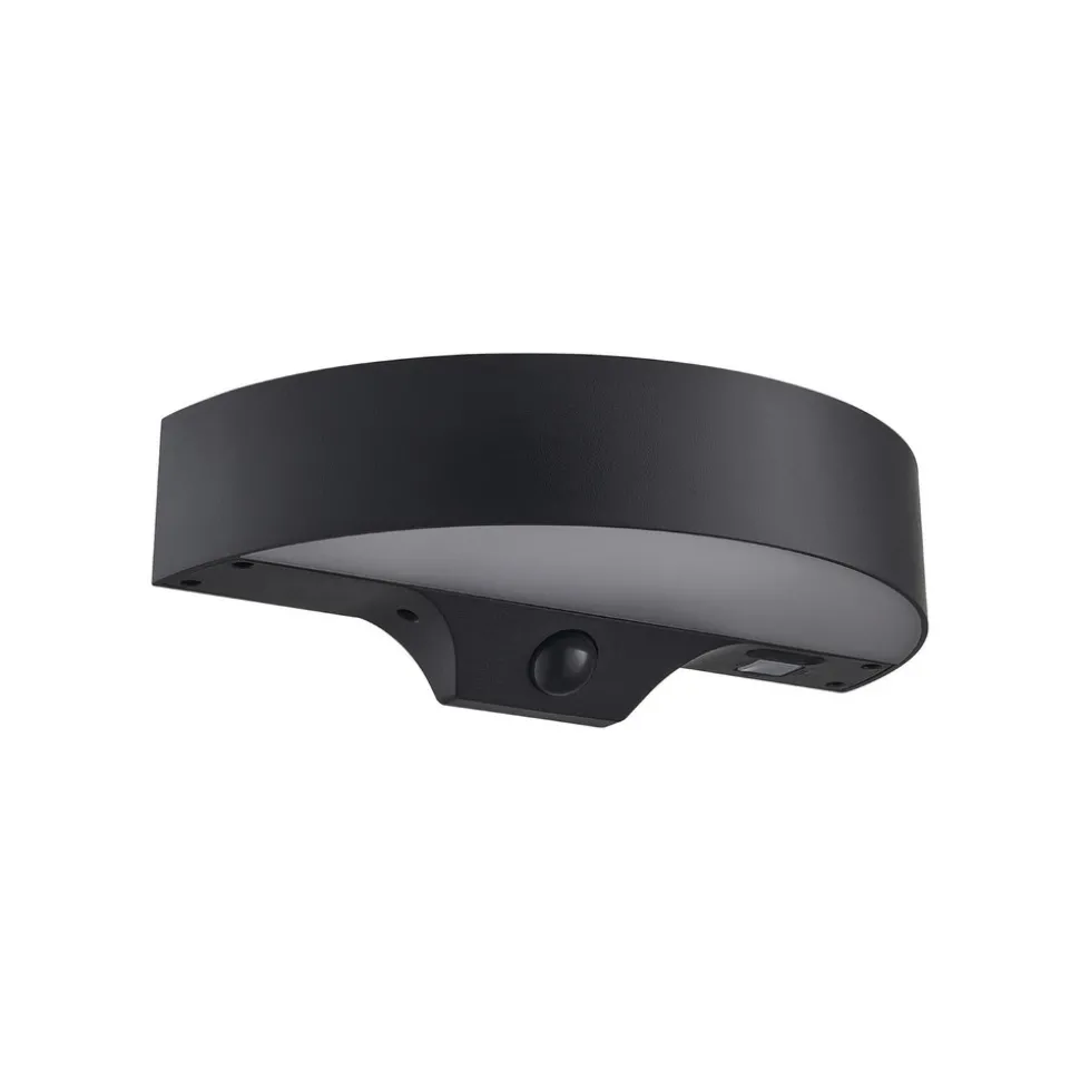 LED-utendørs vegglampe Monay Round, svart, IP44