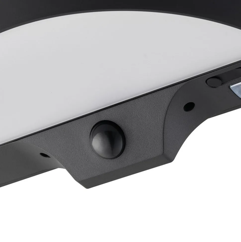 LED-utendørs vegglampe Monay Round, svart, IP44