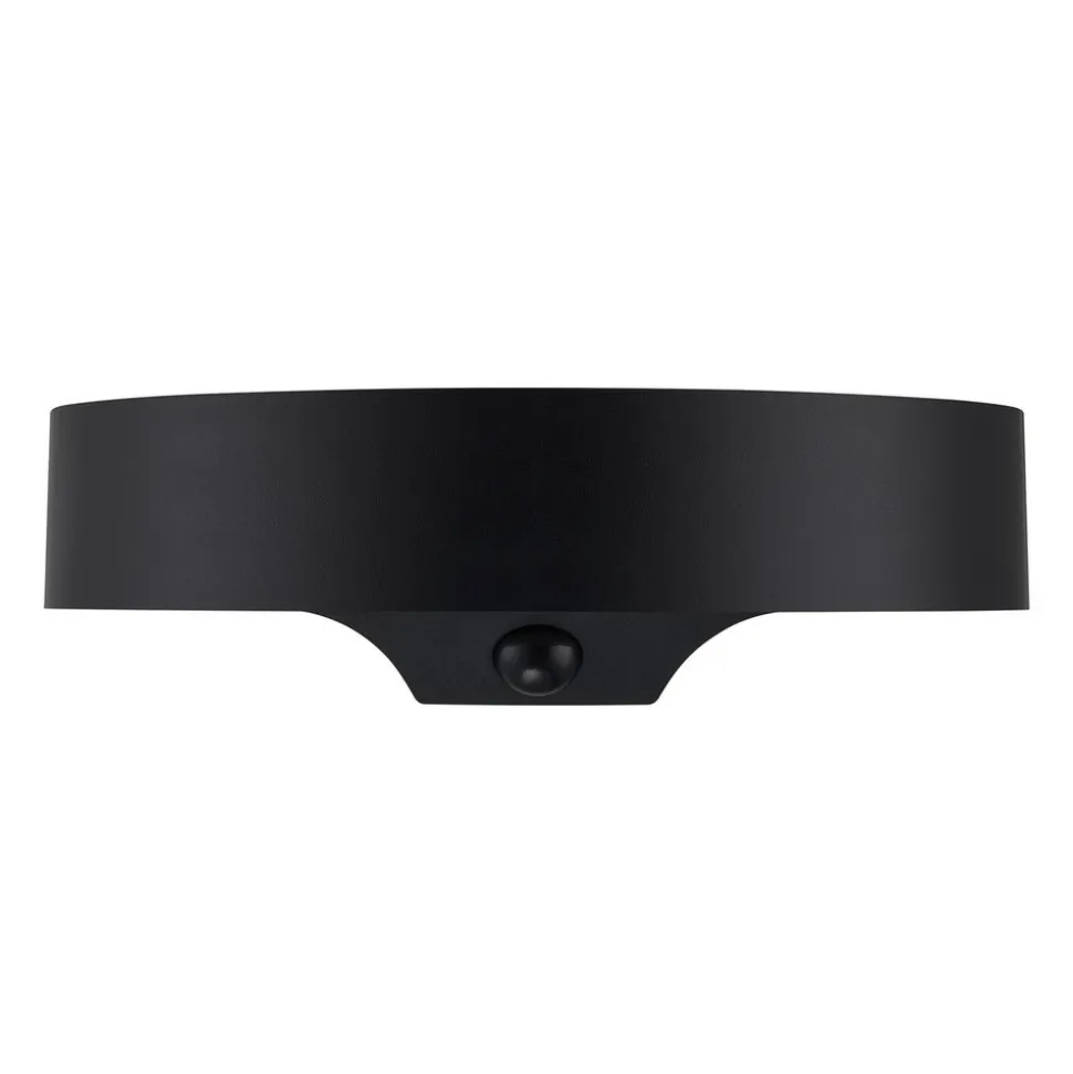 LED-utendørs vegglampe Monay Round, svart, IP44