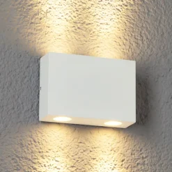 LED-utevegglampe Henor i hvitt, 4 lys