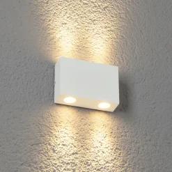 LED-utevegglampe Henor i hvitt, 4 lys