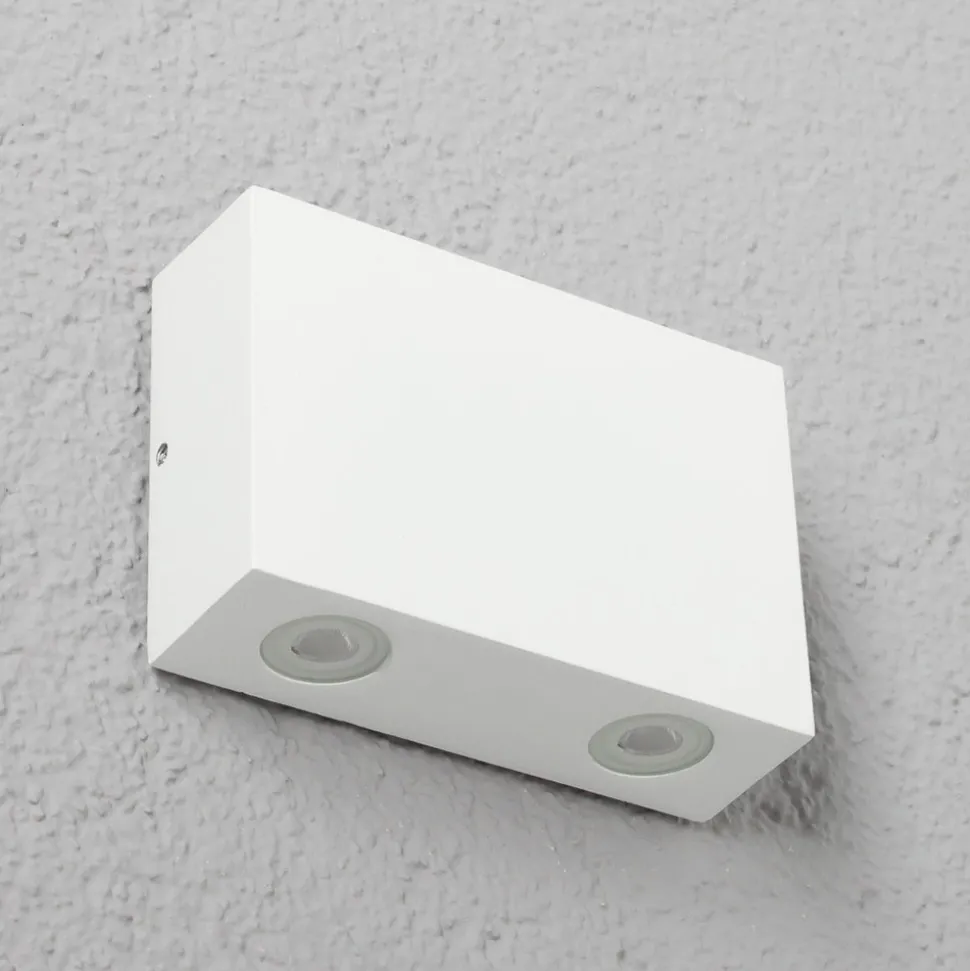 LED-utevegglampe Henor i hvitt, 4 lys