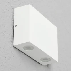 LED-utevegglampe Henor i hvitt, 4 lys