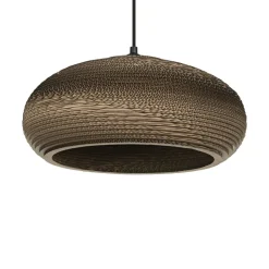 LEDVANCE Drop hengelampe, Ø 40 cm, brun, bølgepapp, E27