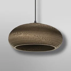 LEDVANCE Drop hengelampe, Ø 40 cm, brun, bølgepapp, E27