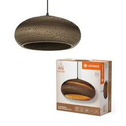 LEDVANCE Drop hengelampe, Ø 40 cm, brun, bølgepapp, E27