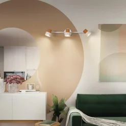 LEDVANCE LED takspot Cork, GU10, 3-lys, lang, hvit