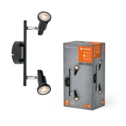 LEDVANCE LED-takspotlight GU10, to-lys, svart