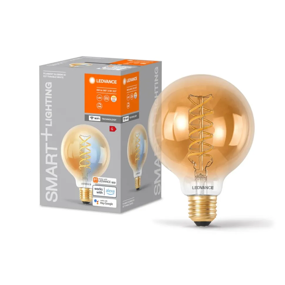 LEDVANCE SMART+ WiFi E27 8W LED G95 gold 822-850