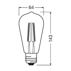 LEDVANCE SMART+ WiFi filament E27 5,5W 827 Edison