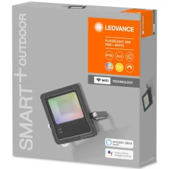 LEDVANCE SMART+ WiFi Floodlight, RGBW, grå, 20W
