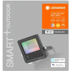 LEDVANCE SMART+ WiFi Floodlight, RGBW, grå, 20W