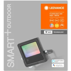 LEDVANCE SMART+ WiFi Floodlight, RGBW, grå, 30W