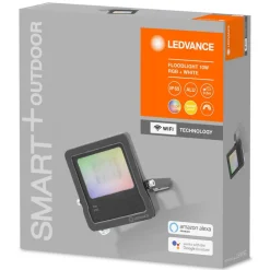 LEDVANCE SMART+ WiFi Floodlight, RGBW, grå, 10W