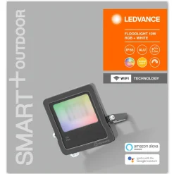 LEDVANCE SMART+ WiFi Floodlight, RGBW, grå, 10W