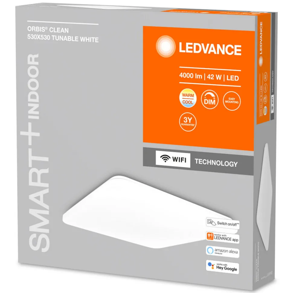 LEDVANCE SMART+ WiFi Orbis Clean, CCT, 53x53 cm
