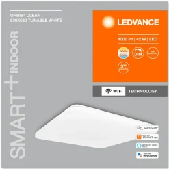 LEDVANCE SMART+ WiFi Orbis Clean, CCT, 53x53 cm