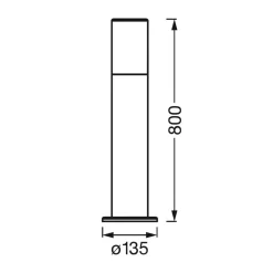 LEDVANCE SMART+ WiFi Outdoor Pipe Post, høyde 80cm