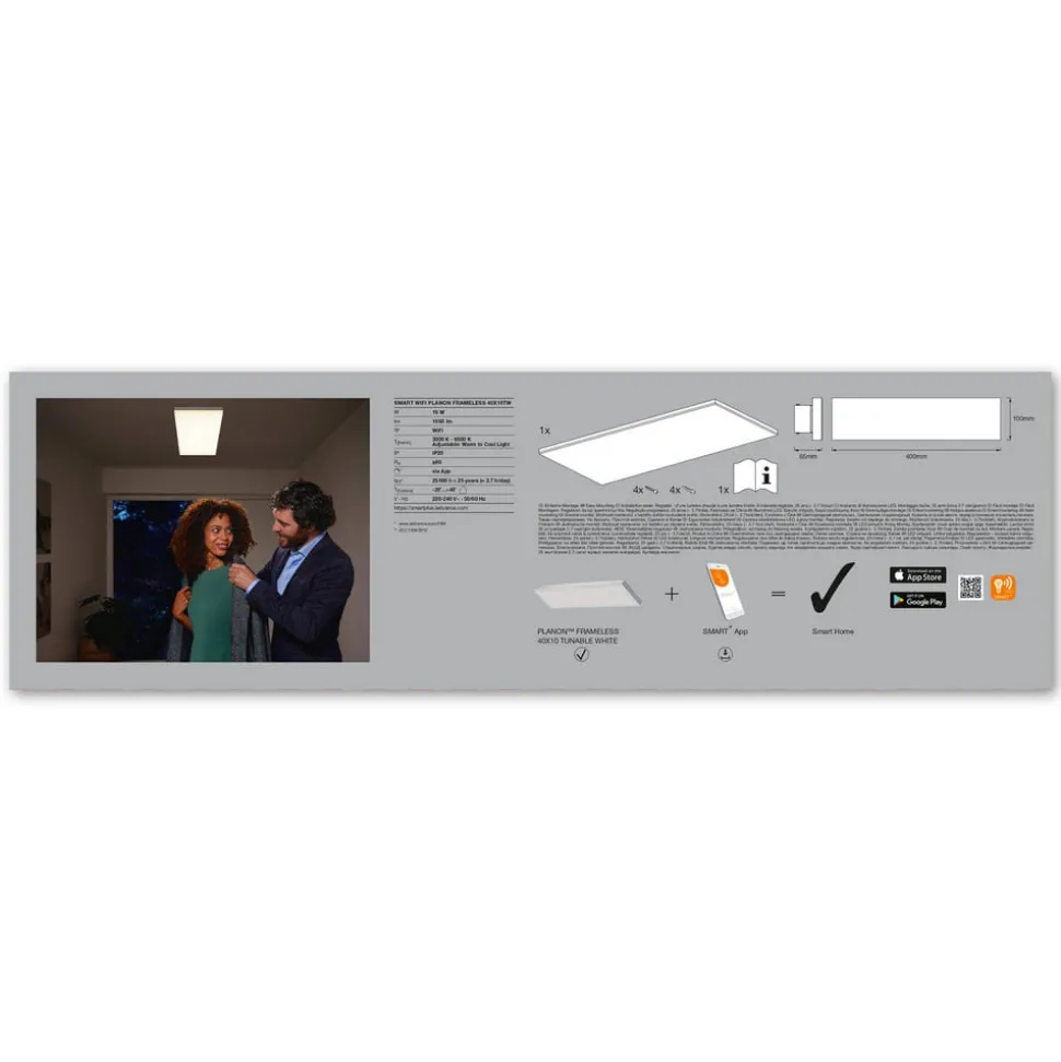 LEDVANCE SMART+ WiFi Planon LED-panel CCT 40x10cm