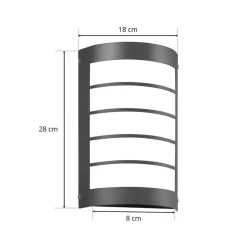 LED-vegglampe Aqua Marco Stål antracitt Raster Sensor