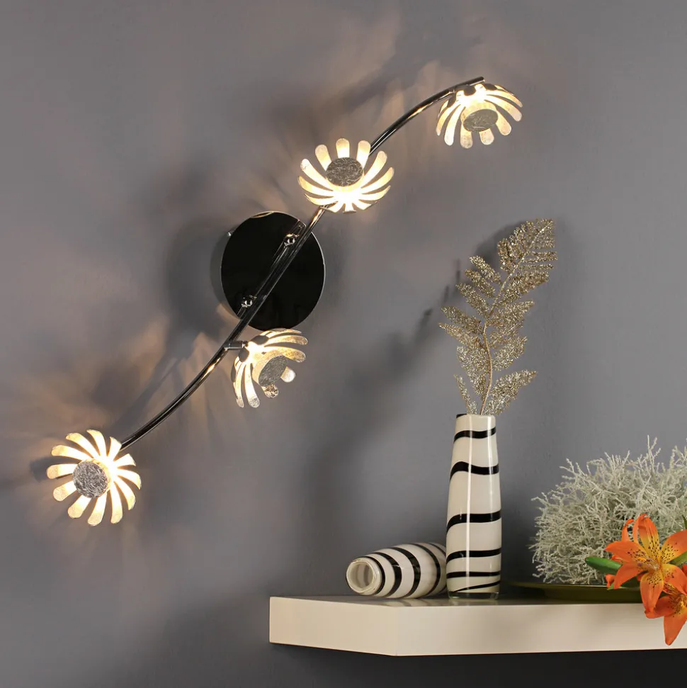 LED-vegglampe Bloom 4 lyskilder sølv