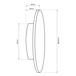 LED-vegglampe Disk, Ø 18 cm, svart, plast, IP65, CCT