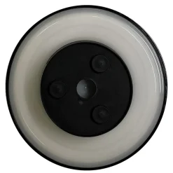 LED-vegglampe Disk, Ø 18 cm, svart, plast, IP65, CCT