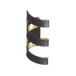 LED-vegglampe Helix, svart-gull, 26 cm