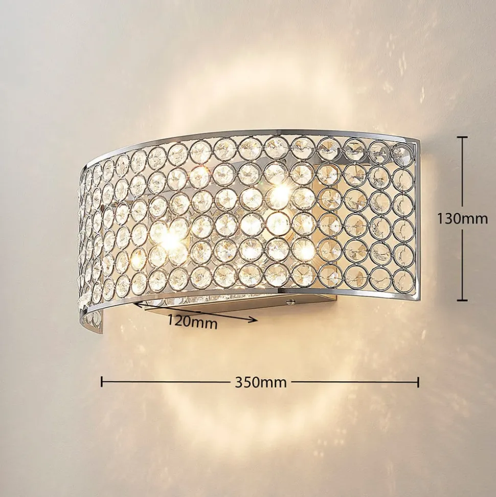 LED-vegglampe i krystall Alizee i krom