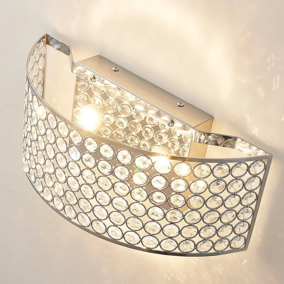 LED-vegglampe i krystall Alizee i krom