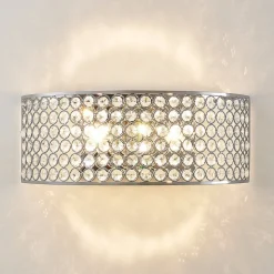 LED-vegglampe i krystall Alizee i krom