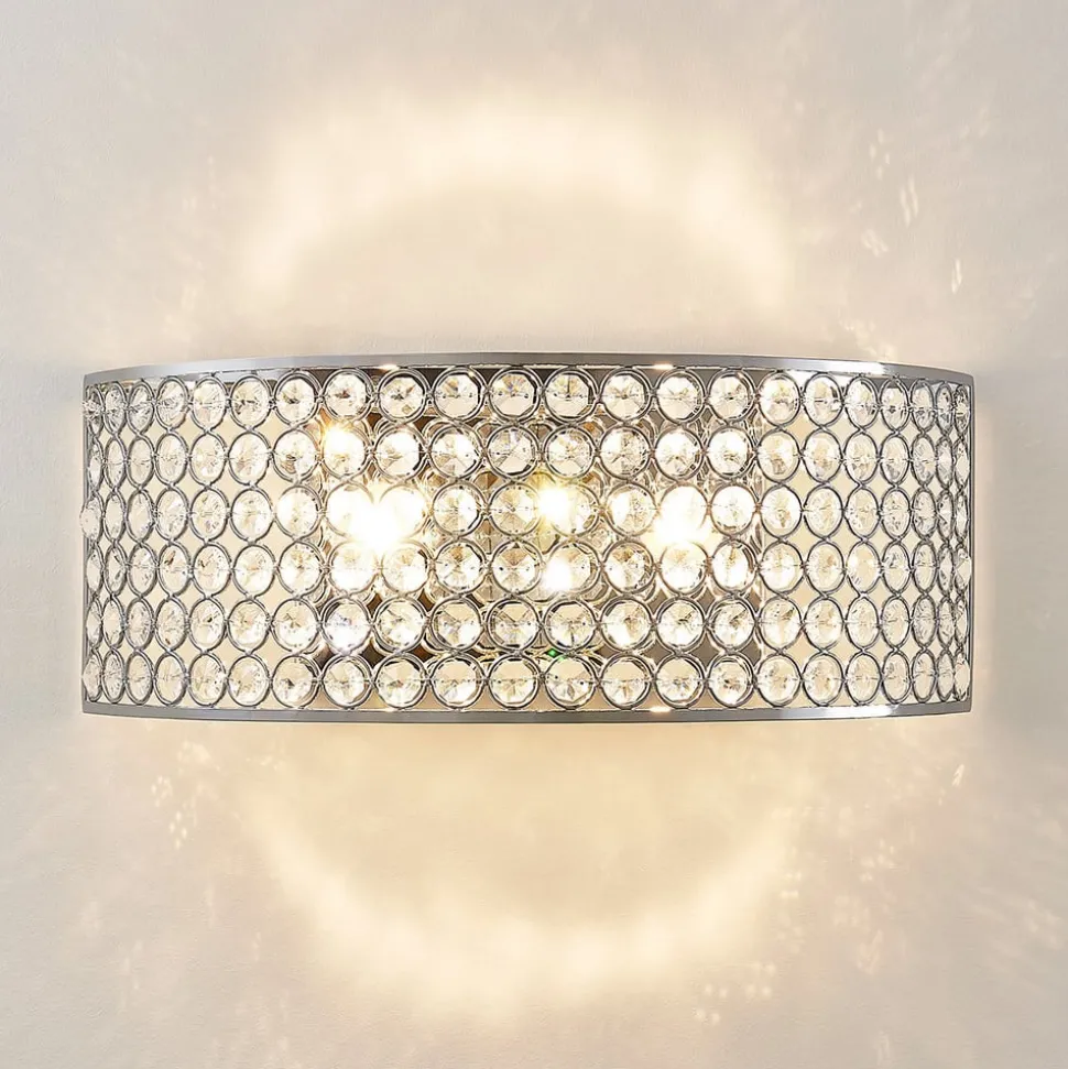 LED-vegglampe i krystall Alizee i krom