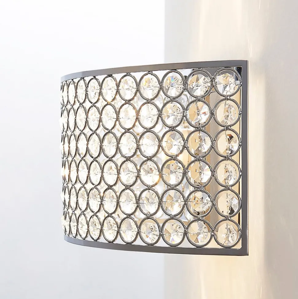 LED-vegglampe i krystall Alizee i krom
