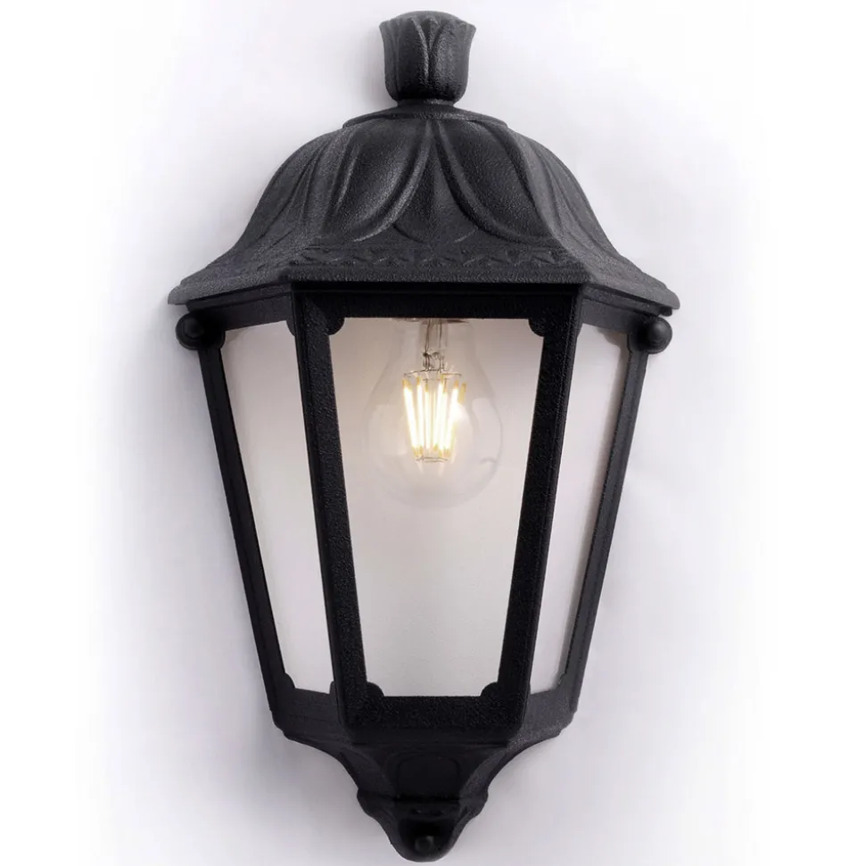 LED-vegglampe Iesse svart, saltvannsresistent