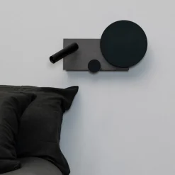 LED-vegglampe Klee, grå, høyre variant