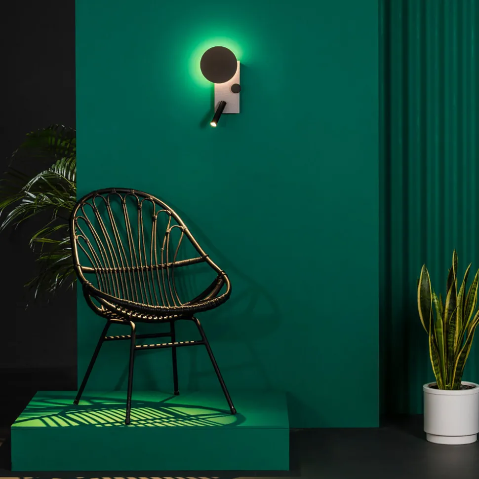 LED-vegglampe Klee, grå, høyre variant