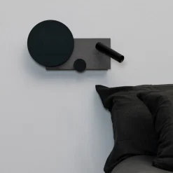 LED-vegglampe Klee, grå, venstre variant