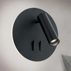 LED-vegglampe Lenny med 2 lyskilder, svart