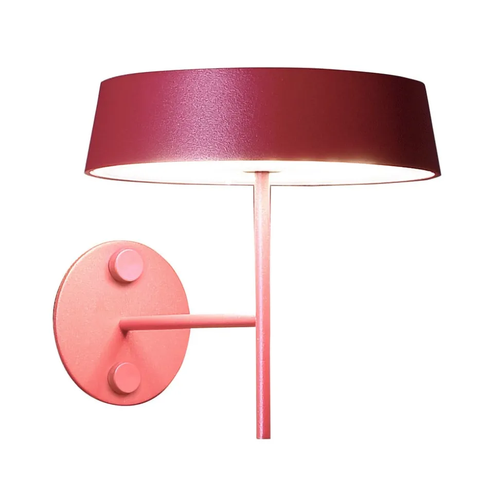 LED-vegglampe Miram med batteri, dimbar, rubinrød